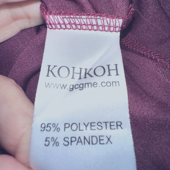 Koh Koh Long Sleeve Maxi Diamond Dress-NWT-V Neck-Size Medium-Mulberry Wine Red - Picture 11 of 13